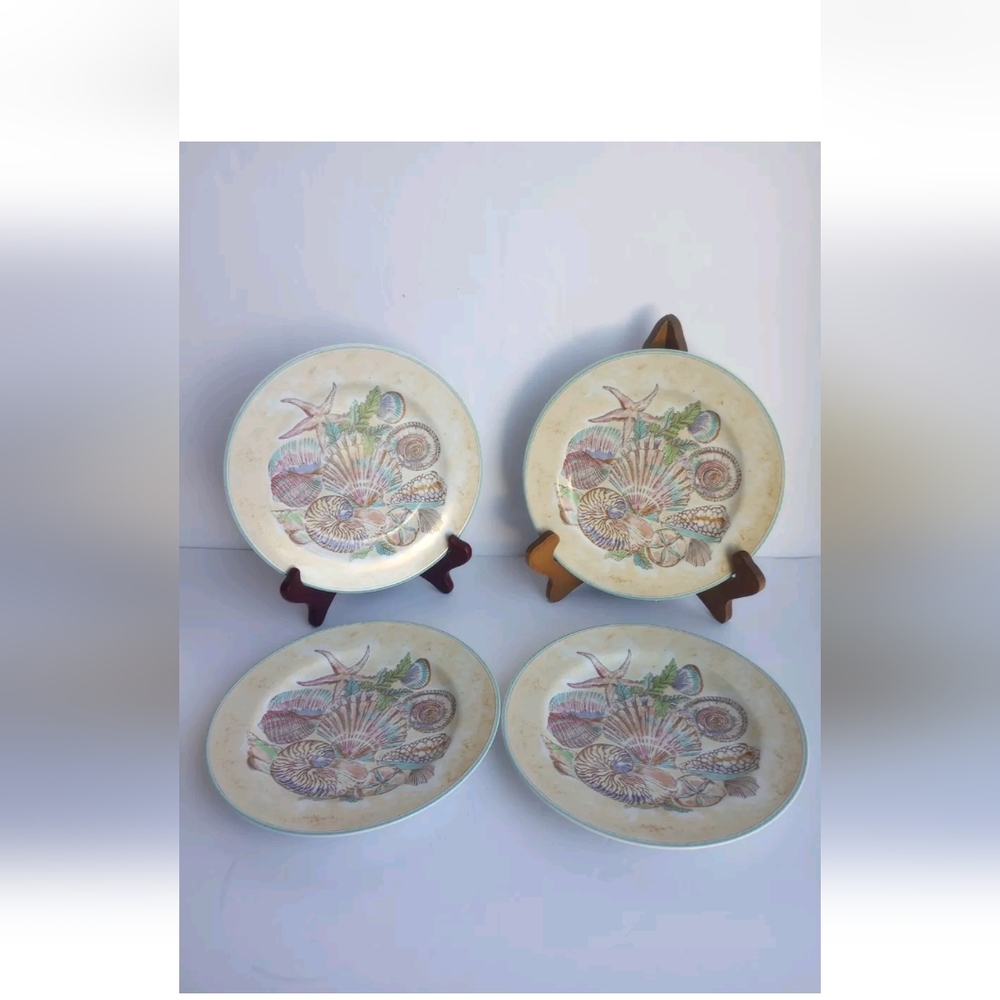 FITZ and FLOYD OMNIBUS CARIBBEAN 8" SALAD PLATES SET OF 4